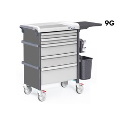 CHARIOT FERME DE SOINS STOCKALLI M3 - F600 9G - AVEC RAILS - EQUIPE V1