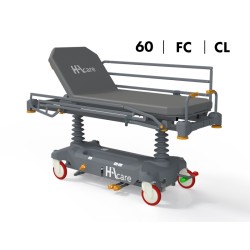CHARIOT BRANCARD TRB7 CAREO - LARGEUR 60 - FREINAGE CENTRALISÉ PIED - MATELAS - BARRIÈRES CLASSIC