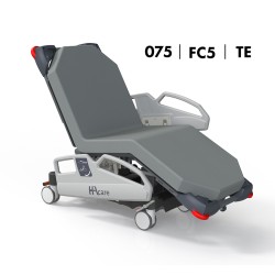 FAUTEUIL-LIT DE SOINS AMBULATOIRES AMB7 CLAVIA LSA - LARGEUR 75 - FREINAGE CENTRALISÉ AVEC 5E ROUE - MATELAS - BARRIÈRES TECH