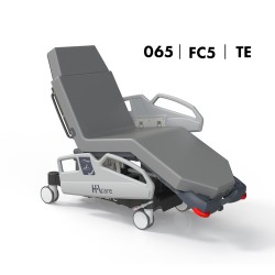 FAUTEUIL-LIT DE CHIRURGIE AMBULATOIRE AMB7 CLAVIA LCA - LARGEUR 65 - FREINAGE CENTRALISÉ AVEC 5E ROUE - MATELAS - BARRIÈRES TECH