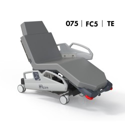 FAUTEUIL-LIT DE CHIRURGIE AMBULATOIRE AMB7 CLAVIA LCA - LARGEUR 75 - FREINAGE CENTRALISÉ AVEC 5E ROUE - MATELAS - BARRIÈRES TECH
