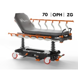 CHARIOT BRANCARD TRB7 I-CARE OPHTALMOLOGY - LARGEUR 70 - FREINAGE CENTRALISE AVEC 5E ROUE - BARRIERES ZERO-GAP