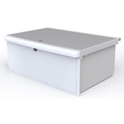 TIROIR À TOXIQUES BLANC AVEC PORTE ET SERRURE MÉCANIQUE HAUTEUR 235