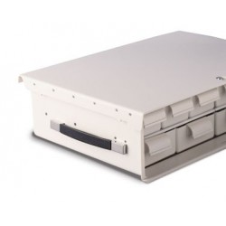 CASSETTE BLANCHE AVEC PORTE, VERROUILLAGE ET 2 POIGNÉES 1 NIVEAU