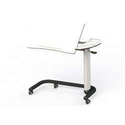 OVERBED TABLE - RECLINING LARGE TOP TRAY IN COMPACT + LATERAL TRAY IN COMPACT