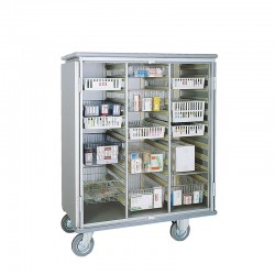 CHARIOT D'APPROVISIONNEMENT AVEC PORTE F400 TRIPLE (4 ROUES PIVOTANTES + 1 SYSTÈME DE BLOCAGE DIRECTIONNEL + 1 FREIN CENTRALISÉ)