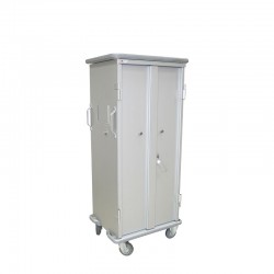 CHARIOT D'APPROVISIONNEMENT AVEC PORTE F600 SIMPLE BJMM HAUT (2 ROUES FIXES + 2 ROUES PIVOTANTES)