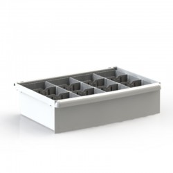 PACK TIROIR 155 - 4 BACS DE SEPARATION 155 1/4 - 8 SEPARATEURS MOBILES - 4 BARRES DE LIAISON