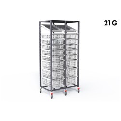 ARMOIRE DOUBLE DE STOCKAGE - STOCKALLI M3 - 2XF400 21G - AVEC BAC À LÈVRES EQUIPE RV1