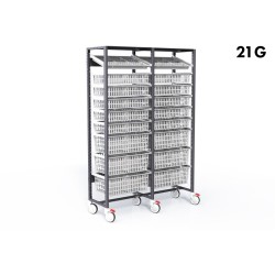 ARMOIRE DOUBLE DE STOCKAGE - STOCKALLI M3 - 2XF600 21G - AVEC BAC À LÈVRES EQUIPE RV1