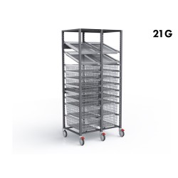 ARMOIRE DOUBLE STOCKAGE DM/DMS STOCKALLI M3 2XF400 21G - CAP. : PLEIN VIDE : 60 SPÉCIALITÉS / SIMPLE DOTATION : 120 SPÉCIALITÉS