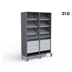 ARMOIRE DOUBLE STOCKAGE SOLUTÉS STOCKALLI M3 2XF600 21G - CAP. : PLEIN VIDE : 20 SPÉCIALITÉS / SIMPLE DOTATION : 40 SPÉCIALITÉS