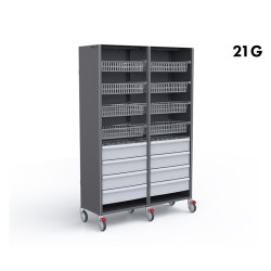 ARMOIRE DOUBLE STOCKAGE SOLUTÉS STOCKALLI M3 - 2XF600 21G - CA. : PLEIN VIDE : 20 SPÉCIALITÉS / SIMPLE DOTATION : 40 SPÉCIALITÉS