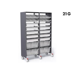 MODULE BASE RANGEMENT DOUBLE - STOCKALLI M3 - 2XF600 21G - AVEC BAC À LEVRES EQUIPE V1