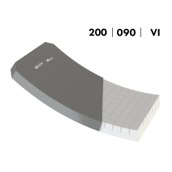MATELAS + HOUSSE - GAUFRIER - COUCHAGE 200 X 90 CM - ANGLES TRONQUES