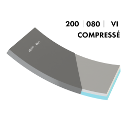 MATELAS + HOUSSE - VISCOELASTIQUE + POLYETHER - COUCHAGE 200 X 80 CM - ANGLES DROITS - TOPI COMBI - LIVRÉ SOUS FORME COMPRESSÉE