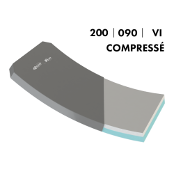 MATELAS + HOUSSE - VISCOELASTIQUE - COUCHAGE 200 X 90 CM - ANGLES TRONQUES  - LIVRÉ SOUS FORME COMPRESSÉE